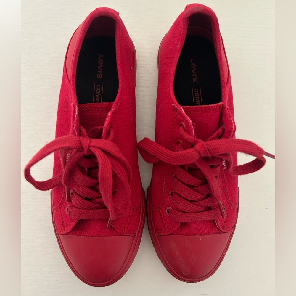 Levi's Bold Red Lace-Up Sneakers
